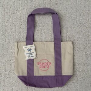 Trader Joe’s Pastel Lavendar Canvas Mini Tote Bag